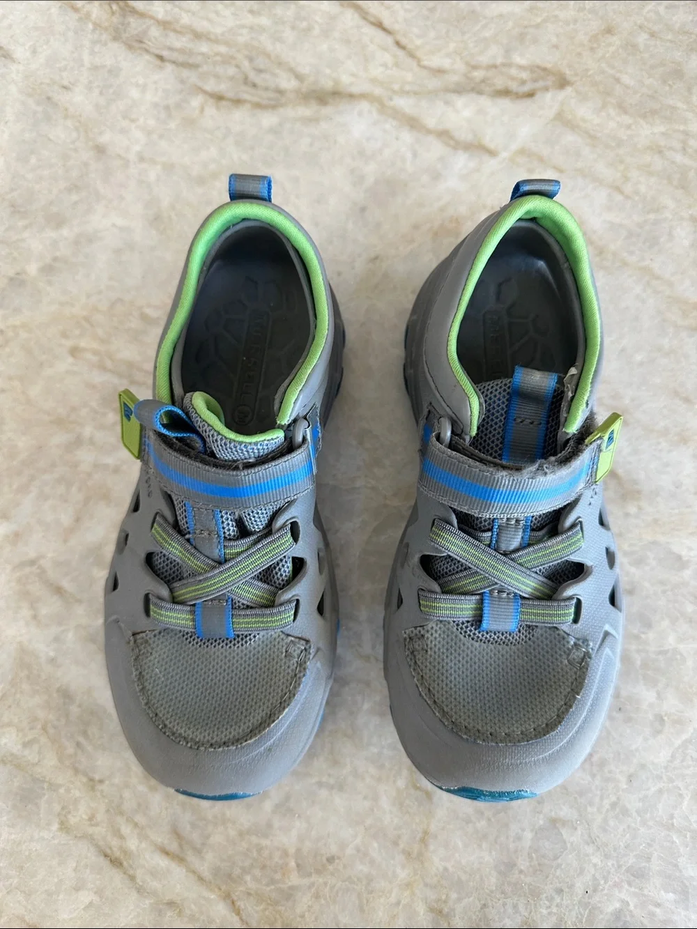 Merrell Kids Gray, Blue & Green Water Shoes 12 waterproof